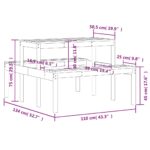 vidaXL Piknikový stôl 110x134x75 cm impregnovaná borovica – Obrázok 9
