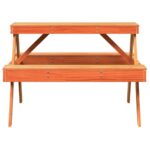 vidaXL Piknikový stôl voskovohnedý 105x134x75 cm borovicový masív – Obrázok 4