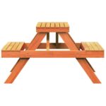 vidaXL Piknikový stôl voskovohnedý 105x134x75 cm borovicový masív – Obrázok 5
