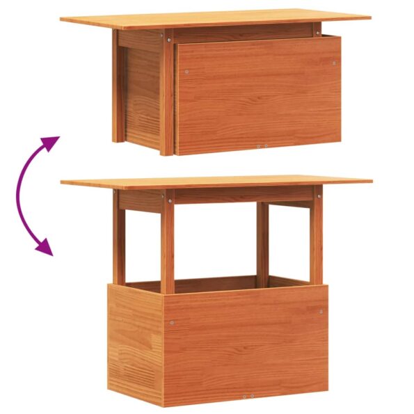 vidaXL Záhradný stolík voskovohnedý 100x50x75 cm masívna borovica – Obrázok 8