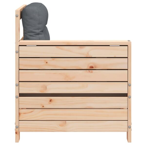 vidaXL Záhradná pohovka s opierkou ruky a vankúšom borovicový masív – Obrázok 5