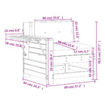 vidaXL Záhradná pohovka s opierkou ruky a vankúšom borovicový masív – Obrázok 11