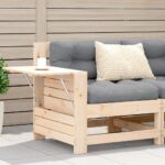 vidaXL Záhradná pohovka s opierkou ruky a vankúšom borovicový masív