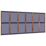 vidaXL 6-panelový paraván tmavomodrý 420x180 cm – Obrázok 2