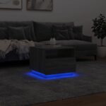 vidaXL Konferenčný stolík s LED svetlami sivý sonoma 50x49x40 cm – Obrázok 5