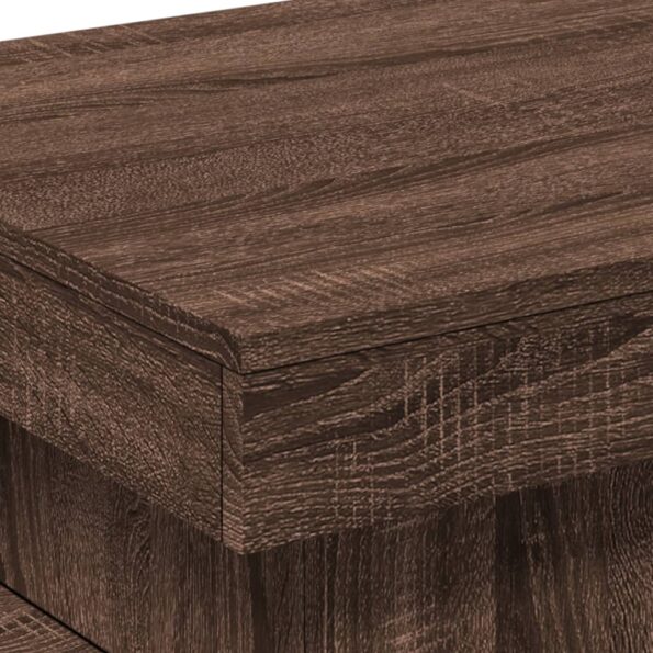 vidaXL Konferenčný stolík s LED svetlami hnedý dub 50x50x40 cm – Obrázok 10