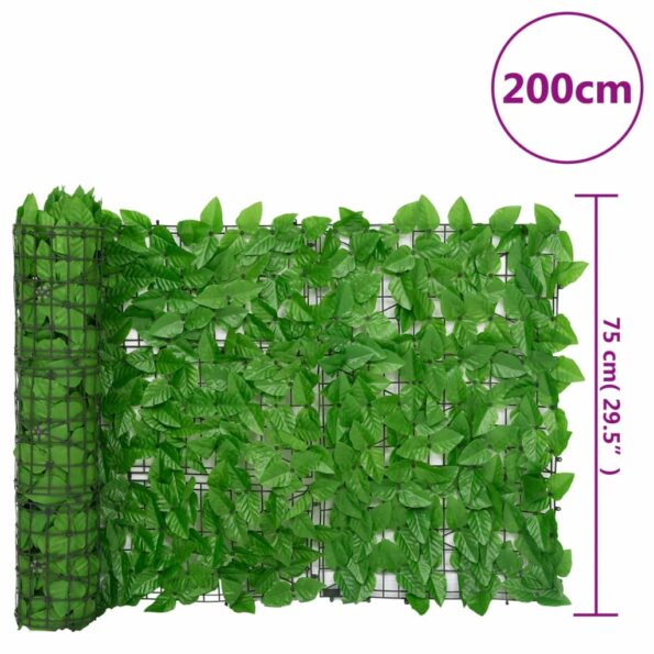 vidaXL Balkónová zástena so zelenými listami 200x75 cm – Obrázok 6