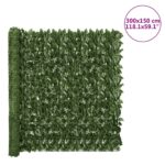 vidaXL Balkónová zástena s tmavo zelenými listami 300x150 cm – Obrázok 6