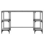 vidaXL Stôl sivý sonoma 140x50x75 cm kov a kompozitné drevo – Obrázok 5