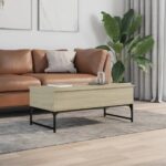 vidaXL Konferenčný stolík sivá sonoma 100x50x40cm kompozitné drevo kov – Obrázok 3