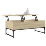 vidaXL Konferenčný stolík sivá sonoma 100x50x40cm kompozitné drevo kov – Obrázok 4