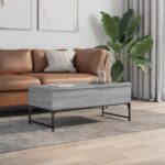 vidaXL Konferenčný stolík sivá sonoma 100x50x40cm kompozitné drevo+kov – Obrázok 3