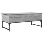 vidaXL Konferenčný stolík sivá sonoma 100x50x40cm kompozitné drevo+kov – Obrázok 7