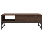 vidaXL Konferenčný stolík hnedý dub 100x50x35 cm kompozit. drevo a kov – Obrázok 5