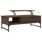 vidaXL Konferenčný stolík hnedý dub 100x50x35 cm kompozit. drevo a kov – Obrázok 8