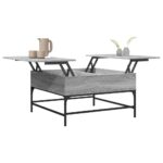 vidaXL Konferenčný stolík, sivá sonoma 80x80x45cm kompozitné drevo+kov – Obrázok 4