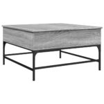 vidaXL Konferenčný stolík, sivá sonoma 80x80x45cm kompozitné drevo+kov – Obrázok 7