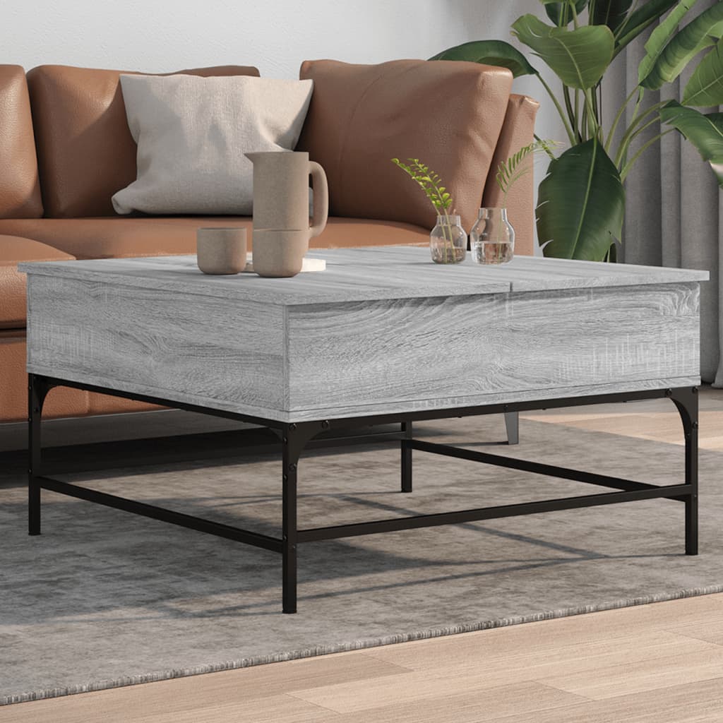 VXL8721012479432_m_en_hd_1.jpg vidaXL Konferenčný stolík, sivá sonoma 80x80x45cm kompozitné drevo+kov – Obrázok 1