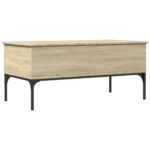 vidaXL Konferenčný stolík, dub sonoma 100x50x45cm kompozitné drevo+kov – Obrázok 2