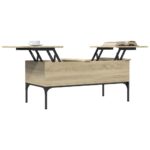 vidaXL Konferenčný stolík, dub sonoma 100x50x45cm kompozitné drevo+kov – Obrázok 4