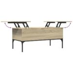 vidaXL Konferenčný stolík, dub sonoma 100x50x45cm kompozitné drevo+kov – Obrázok 8
