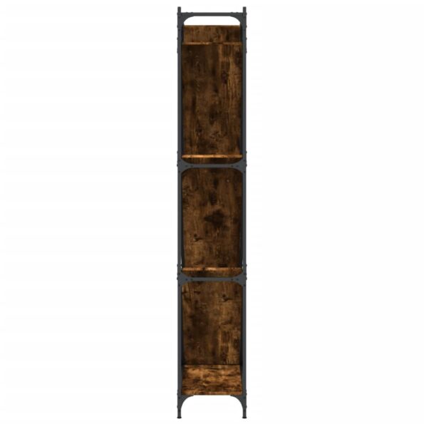 vidaXL Knižnica, tmavý dub 79x30x180 cm, kompozitné drevo a kov – Obrázok 6