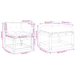 vidaXL 3-dielna záhradná súprava pohoviek s vankúšmi masívny douglas – Obrázok 9