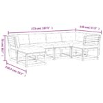 vidaXL 6-dielna záhradná sedacia súprava s vankúšmi borovicový masív – Obrázok 9