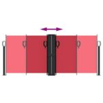 vidaXL Zaťahovacia bočná markíza, červená 100x600 cm – Obrázok 5