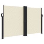vidaXL Zaťahovacia bočná markíza, krémová 140x600 cm – Obrázok 2