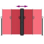 vidaXL Zaťahovacia bočná markíza, červená 160x600 cm – Obrázok 5