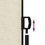 vidaXL Zaťahovacia bočná markíza, krémová 180x600 cm – Obrázok 6
