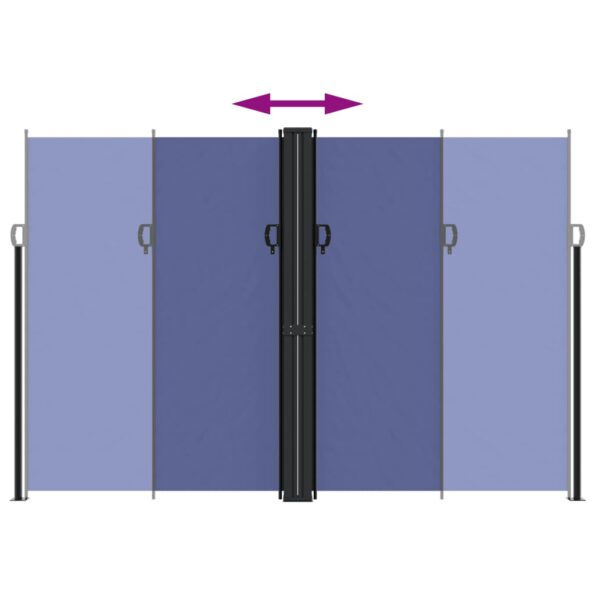 vidaXL Zaťahovacia bočná markíza, modrá 220x600 cm – Obrázok 5