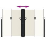 vidaXL Zaťahovacia bočná markíza krémová 160x1200 cm – Obrázok 5