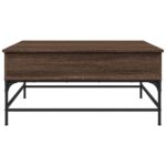 vidaXL Konferenčný stolík, hnedý dub 95x95x45 cm, kompozitné drevo+kov – Obrázok 6