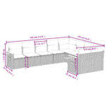 vidaXL 9-dielna záhradná jedálenská sada s vankúšmi čierna polyratan – Obrázok 8