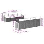 vidaXL 9-dielna záhradná jedálenská sada s vankúšmi čierna polyratan – Obrázok 7