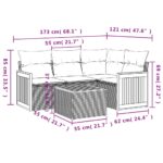 vidaXL 5-dielna záhradná súprava pohoviek s vankúšmi čierna polyratan – Obrázok 8