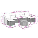 vidaXL 8-dielna záhradná sedacia súprava s podložkami polyratan čierna – Obrázok 9