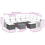 vidaXL 10-dielna záhradná sedacia súprava a vankúše béžová polyratan – Obrázok 9