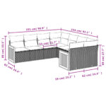 vidaXL 8-dielna záhradná sedacia súprava s podložkami polyratan čierna – Obrázok 7