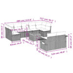 vidaXL 10-dielna záhradná sedacia súprava s vankúšmi polyratan čierna – Obrázok 9
