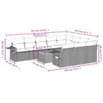 vidaXL 11-dielna záhradná jedálenská súprava vankúše béžová polyratan – Obrázok 10