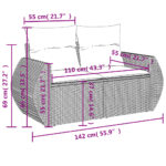 vidaXL 7-dielna záhradná sedacia súprava a vankúše béžová polyratan – Obrázok 8