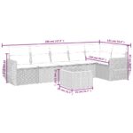 vidaXL 7-dielna záhradná súprava pohoviek s vankúšmi čierna polyratan – Obrázok 8