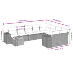 vidaXL 11-dielna záhradná jedálenská súprava vankúše béžová polyratan – Obrázok 8
