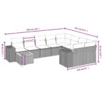 vidaXL 11-dielna záhradná jedálenská súprava vankúše béžová polyratan – Obrázok 10