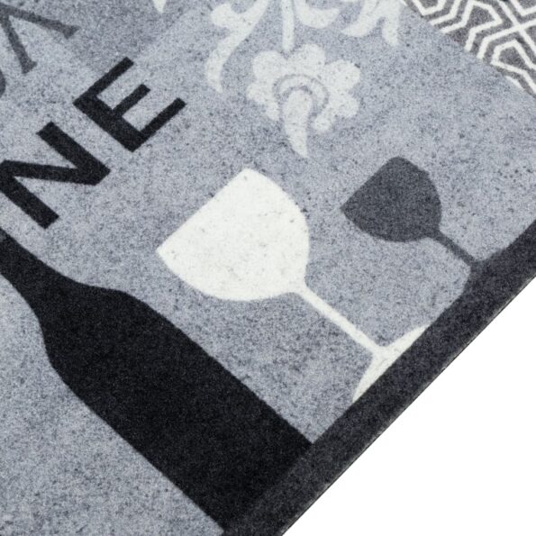 vidaXL Kuchynský koberec, prateľný, Víno, sivý 45x150 cm, zamat – Obrázok 3