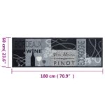 vidaXL Kuchynský koberec, prateľný, Víno, sivý 60x180 cm, zamat – Obrázok 5