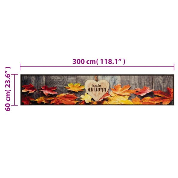 vidaXL Kuchynský koberec, prateľný, Jeseň 60x300 cm zamat – Obrázok 5